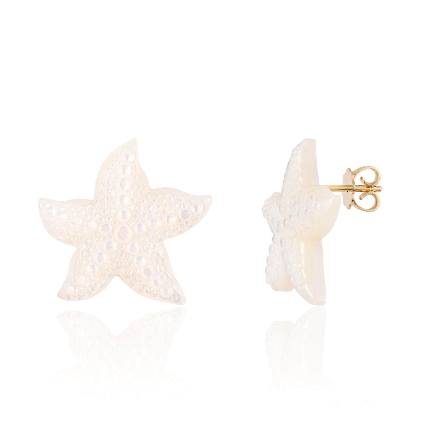 Star-shaped earrings on a white background