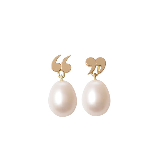 Quote Un-Quote Earrings with Pearl Pendants by McFarlane Fine Jewellery
