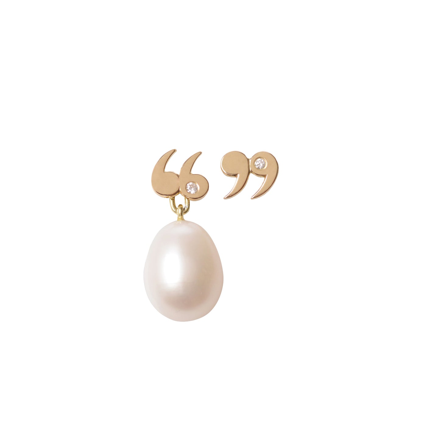 Diamond Accented Quote Un-Quote Earrings with Pearls one detached by McFarlane Fine Jewellery