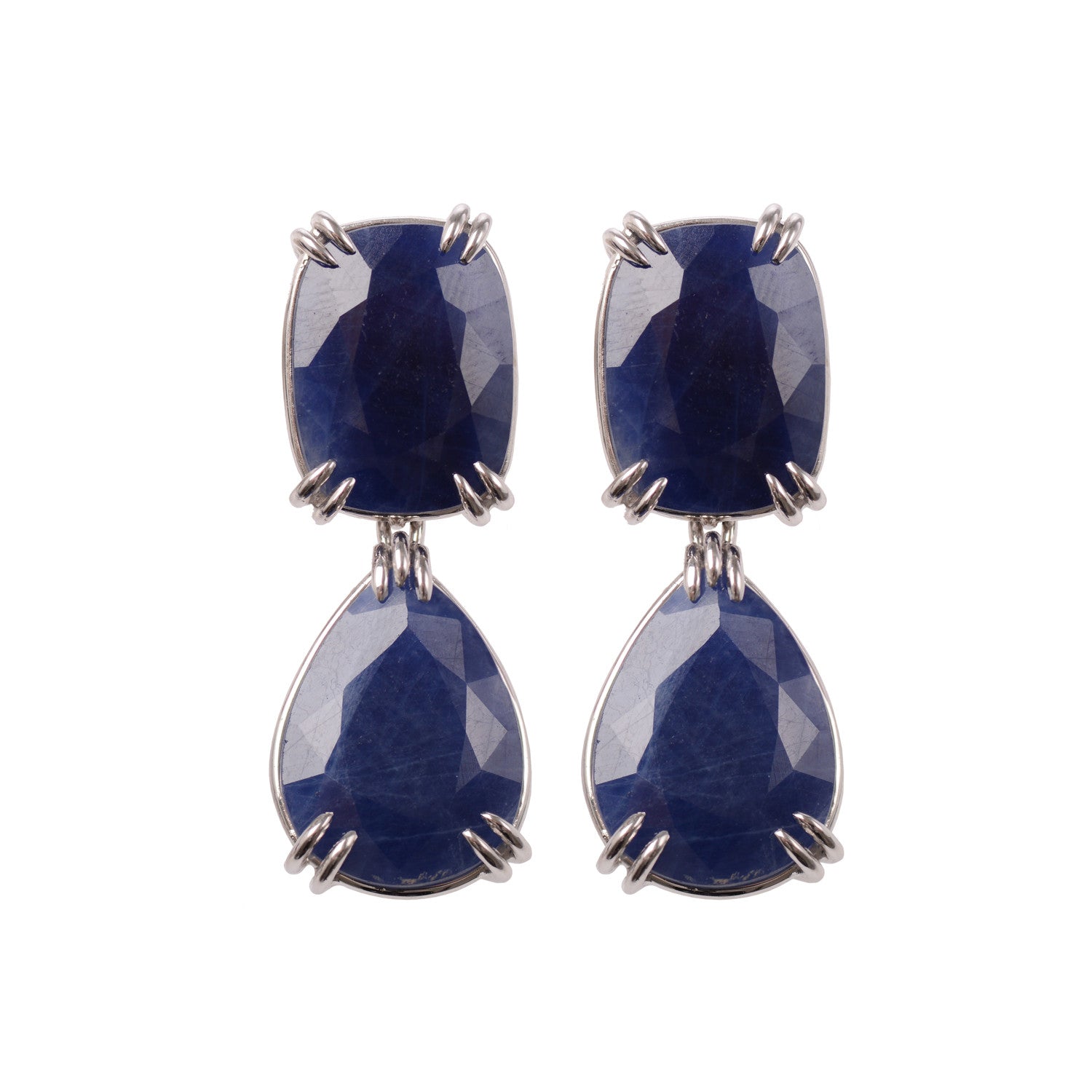 Blue Sapphire Earrings in 18ct white gold by McFarlane Fine Jewellery