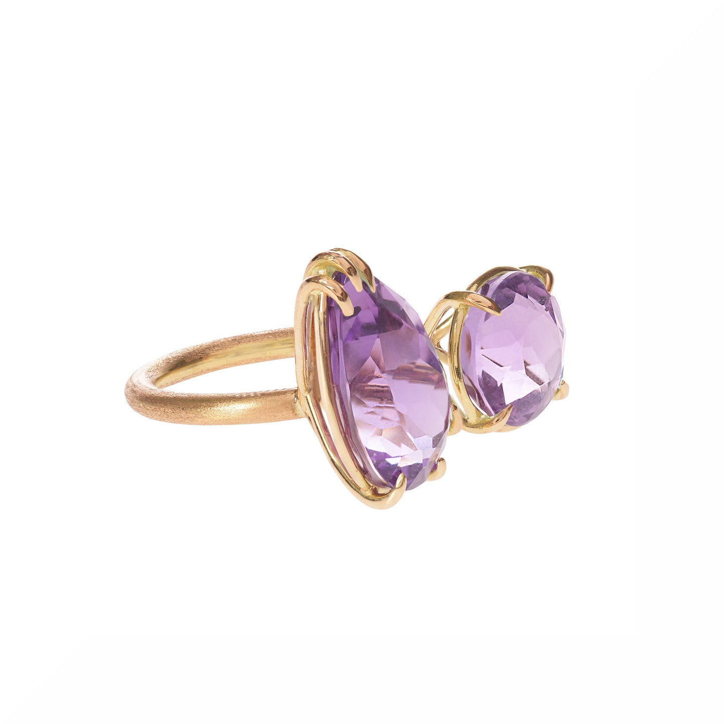 Amethyst Duet Ring side view by McFarlane Fine Jewellery