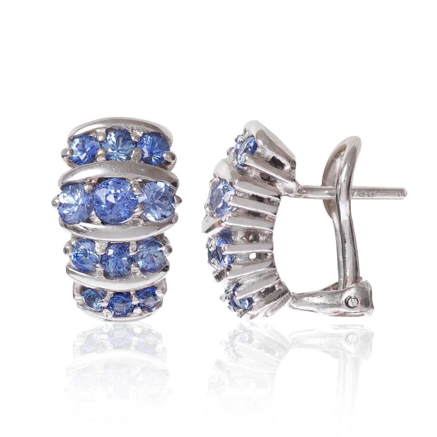 Blue Sapphires All in a Row Earrings by McFarlane Fine Jewellery