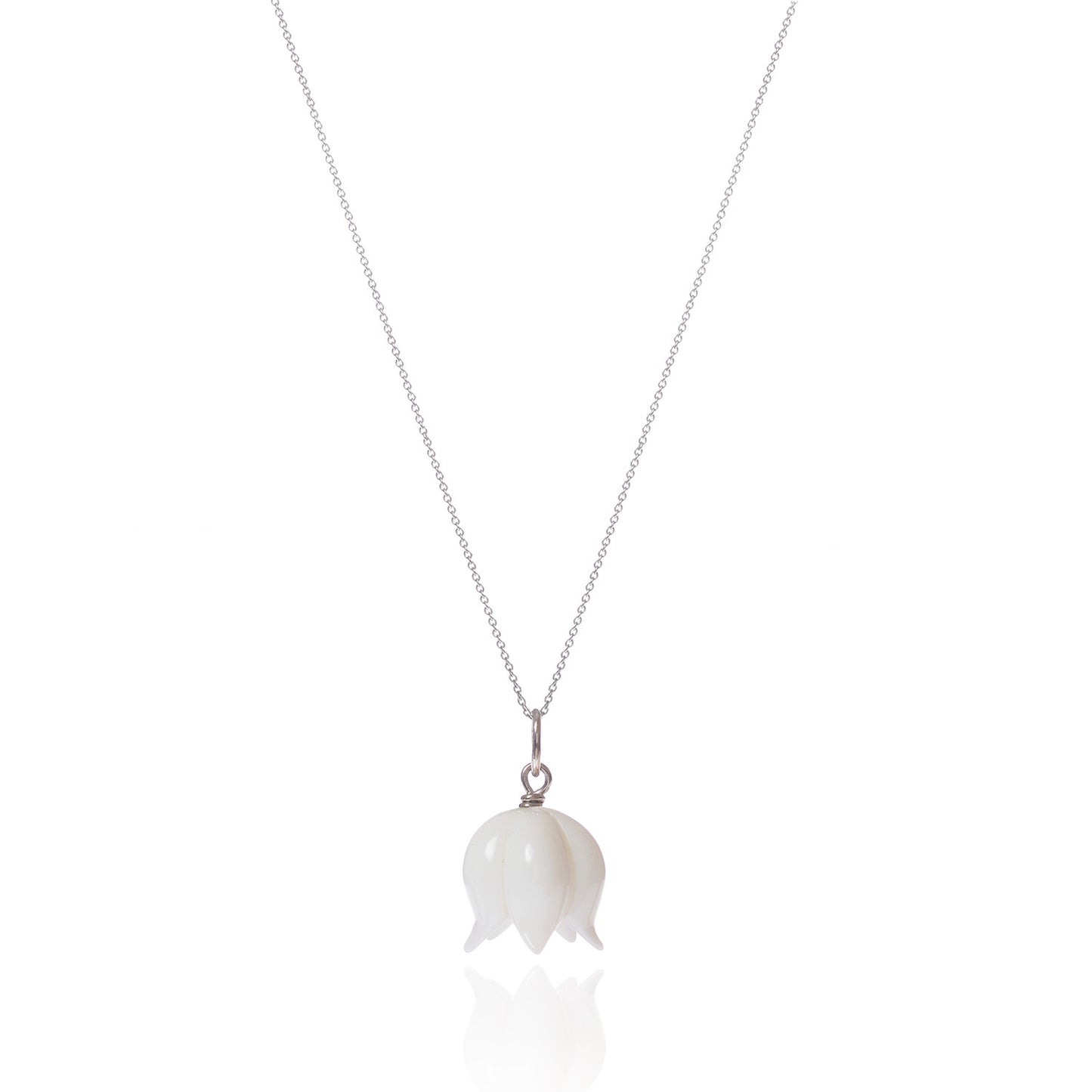 18ct white gold White Bellflower Necklace by McFarlane Fine Jewellery