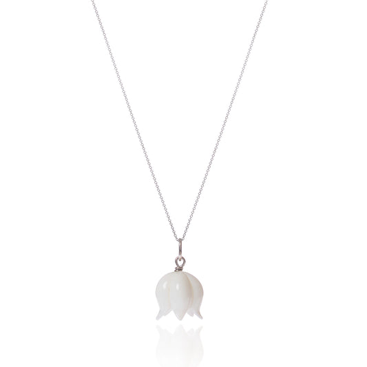 18ct white gold White Bellflower Necklace by McFarlane Fine Jewellery