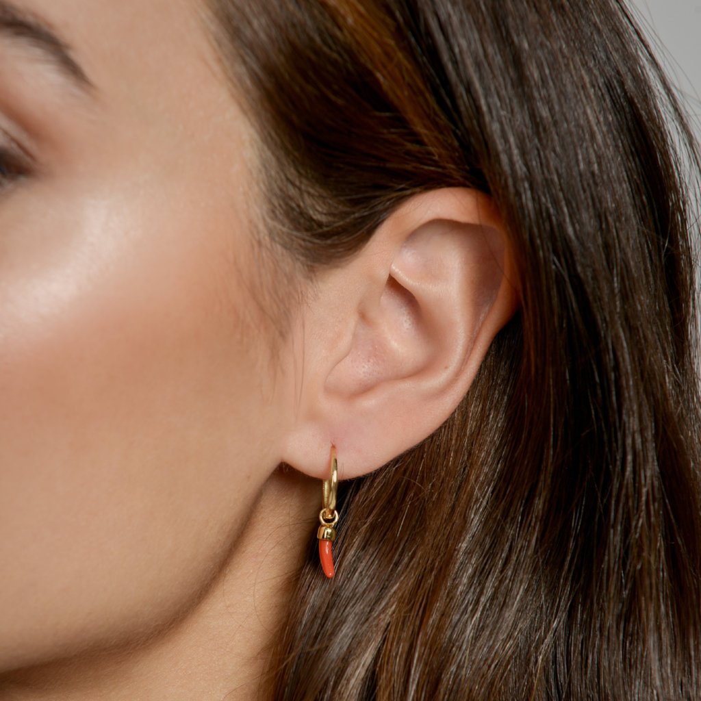 Little Chilli Gold Closed Hoop as modelled by Anna for McFarlane Fine Jewellery