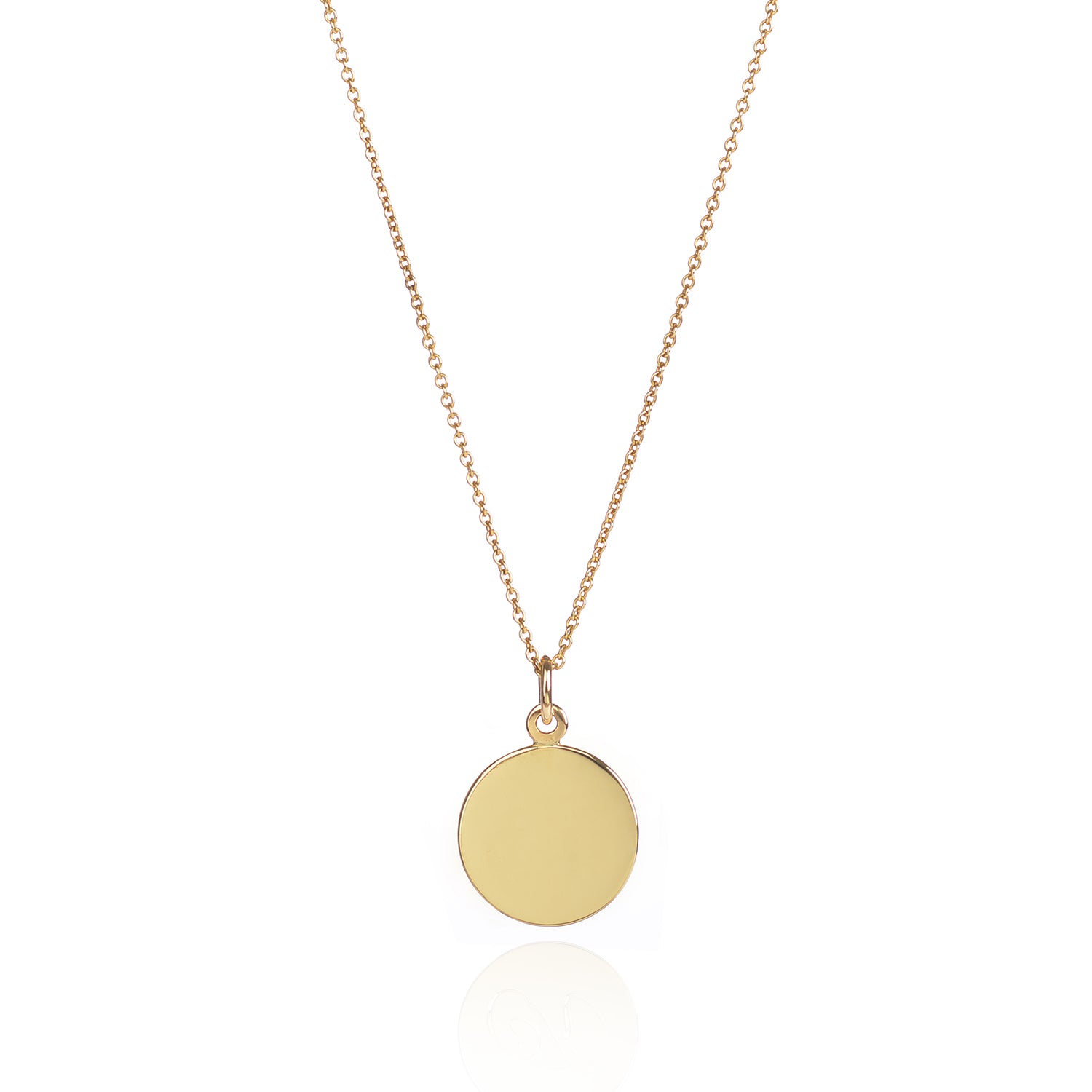 18ct Yellow Gold Customisable Disc Necklace by McFarlane Fine Jewellery