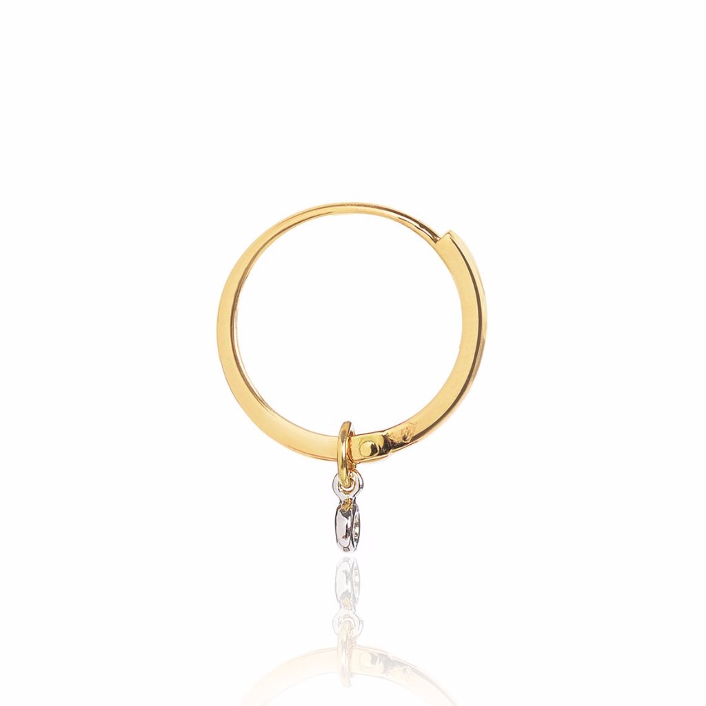 Diamond Pendant Gold Closed Hoop side view by McFarlane Fine Jewellery