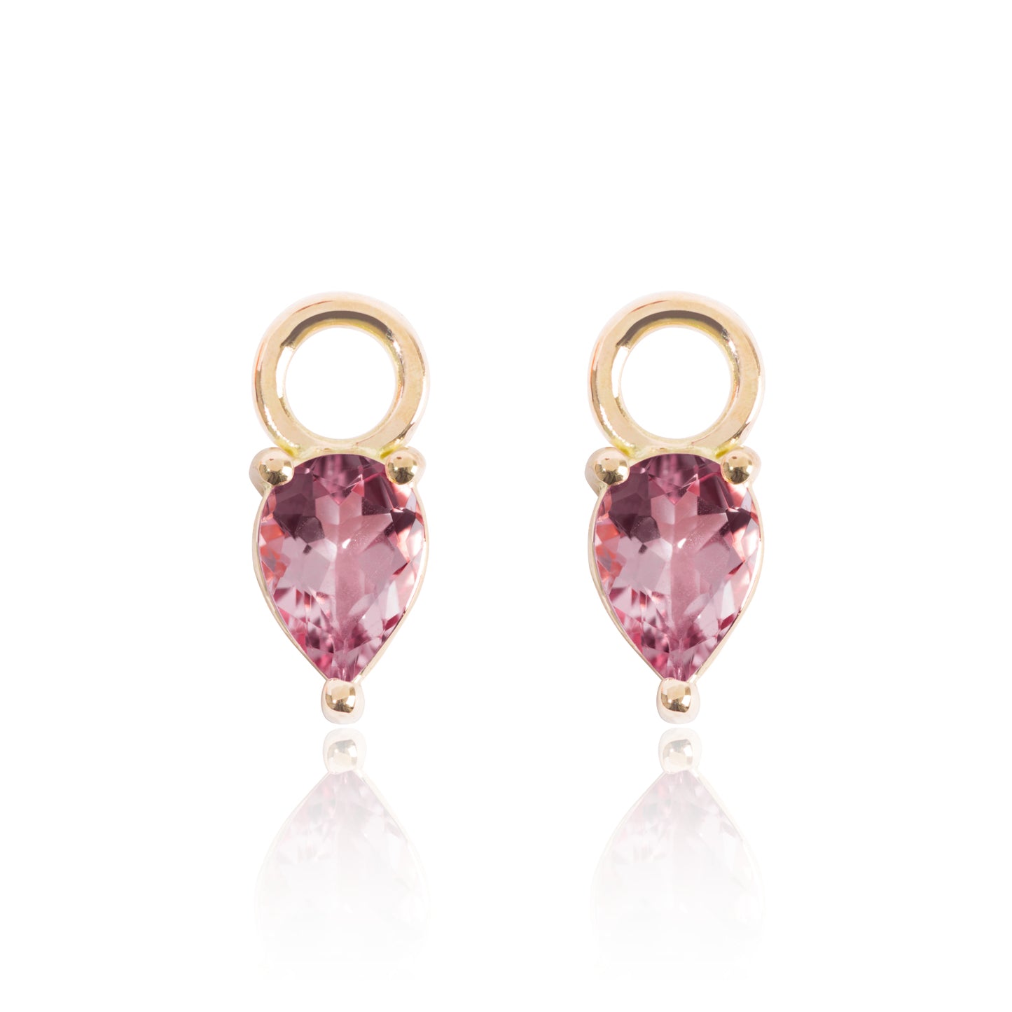 Bright Pink Tourmaline Earring Pendants by McFarlane Fine Jewellery