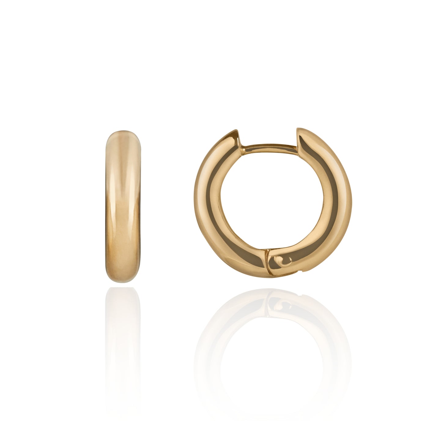 Chunky Polished Gold Hoop Earrings