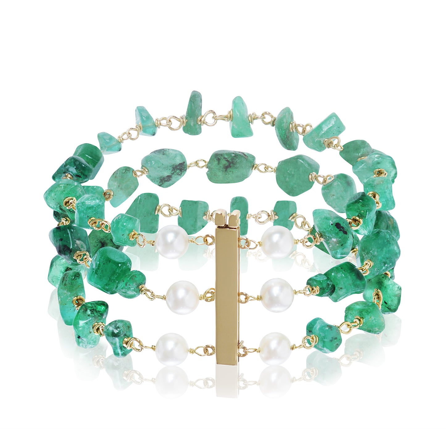 Brazilian Emerald and Pearl Bracelet by McFarlane Fine Jewellery