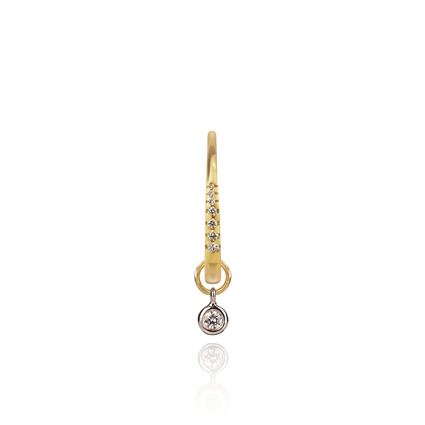 Diamond Studded Gold Closed Hoop with Diamond Pendant by McFarlane Fine Jewellery