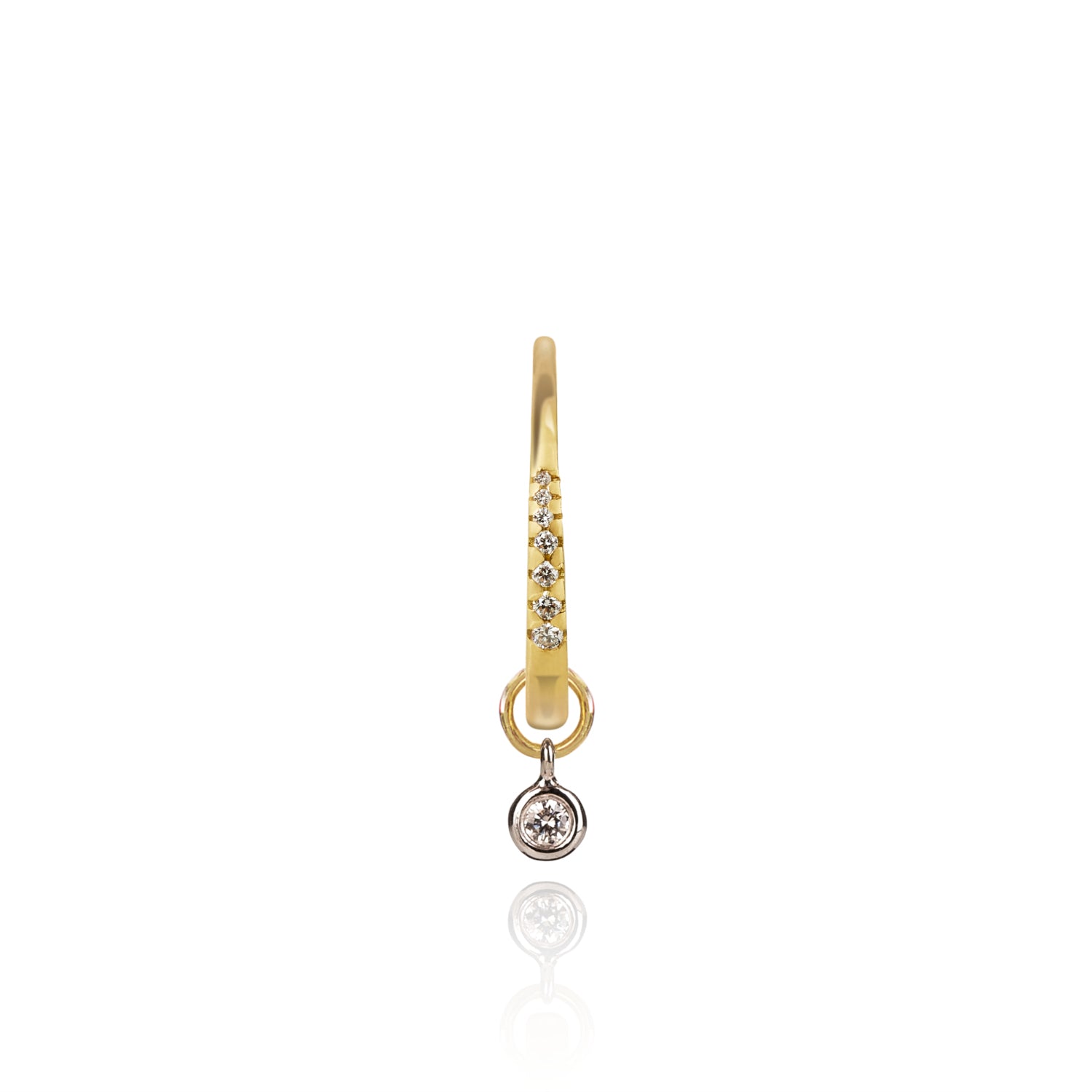 Diamond Studded Gold Closed Hoop with Diamond Pendant by McFarlane Fine Jewellery