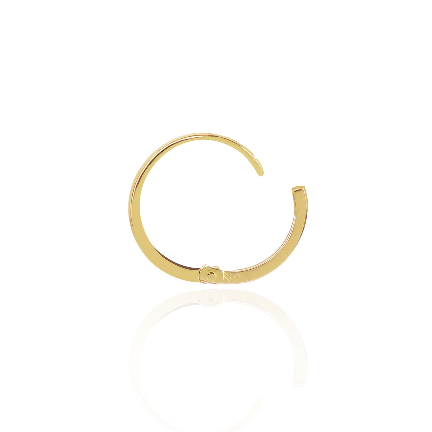 Diamond Studded Gold Closed Hoop side view by McFarlane Fine Jewellery