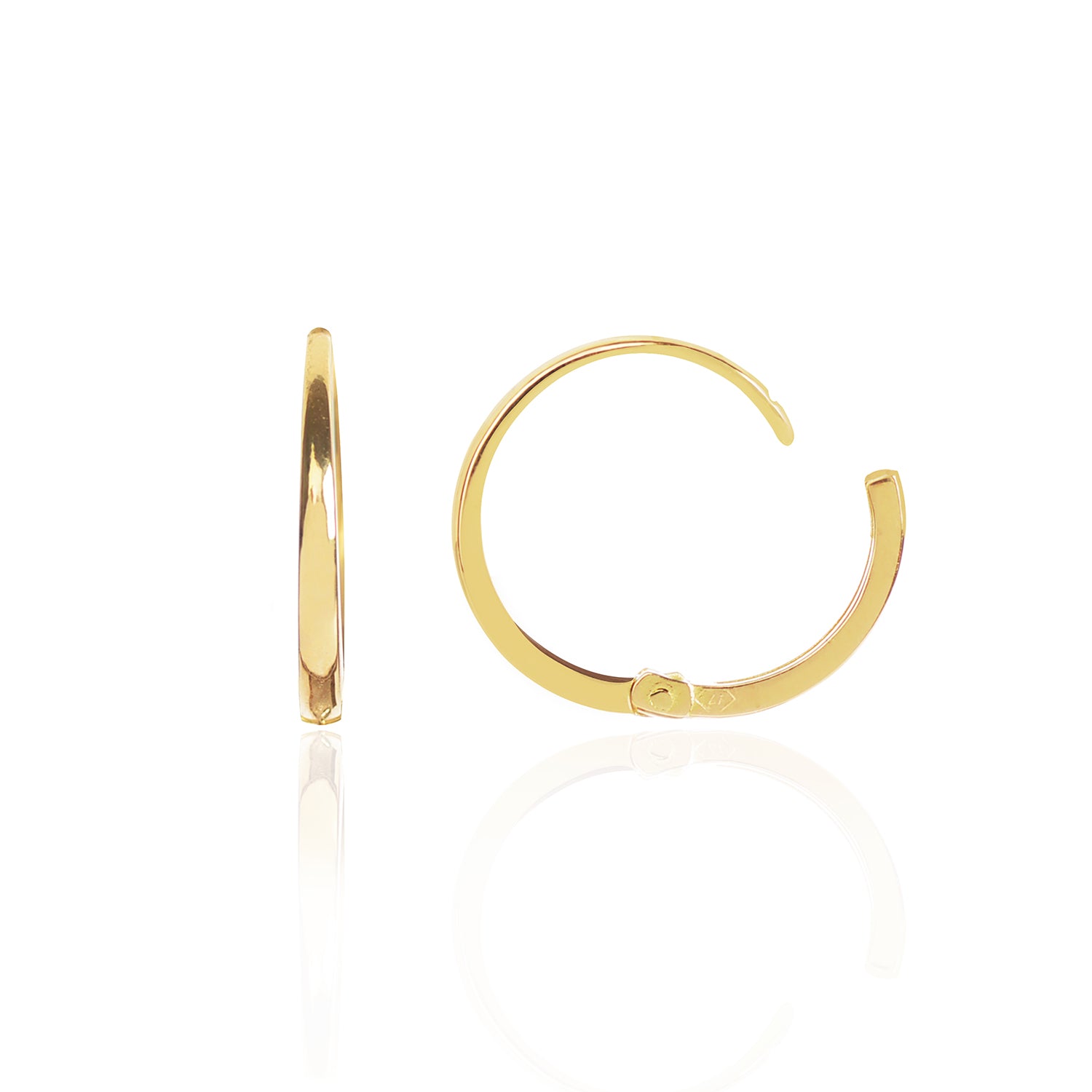 18ct yellow Gold Closed Hoops Side View by McFarlane Fine Jewellery