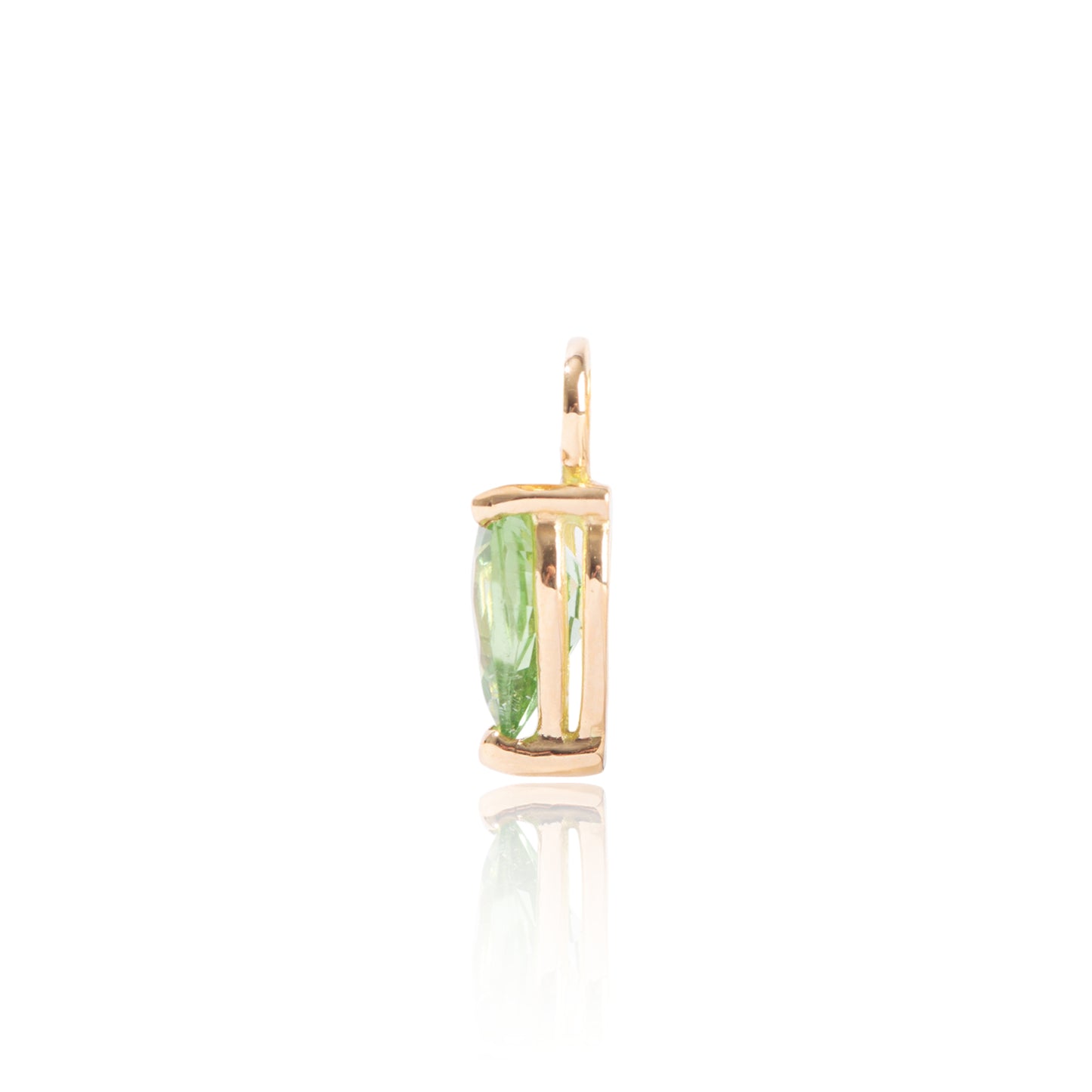 Light Green Tourmaline Earring Pendant Side View by McFarlane Fine Jewellery
