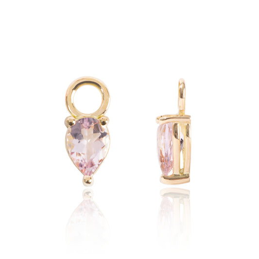 Light Pink Morganite Earring Pendants Side View by McFarlane Fine Jewellery