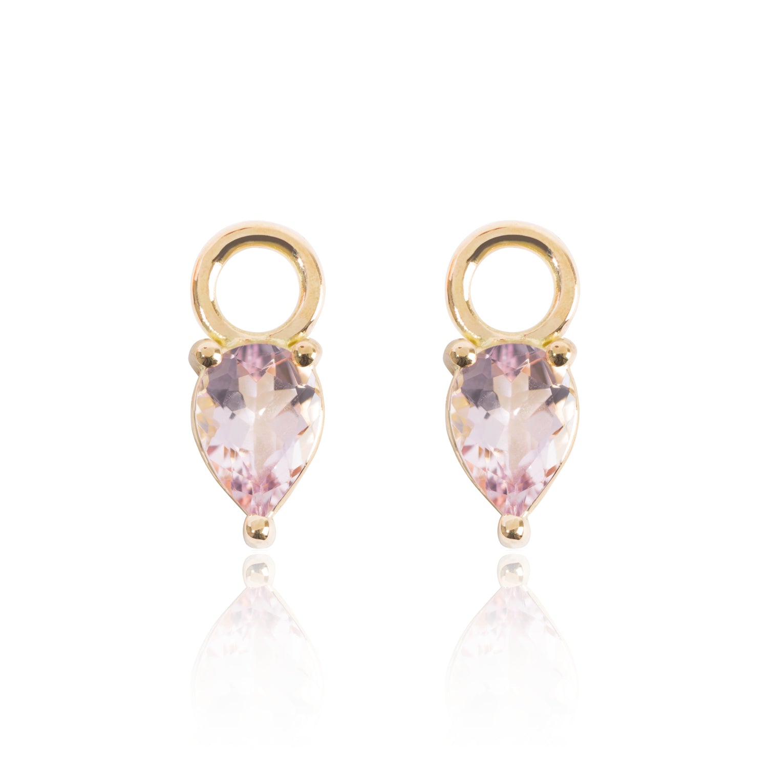 Light Pink Morganite Earring Pendants by McFarlane Fine Jewellery