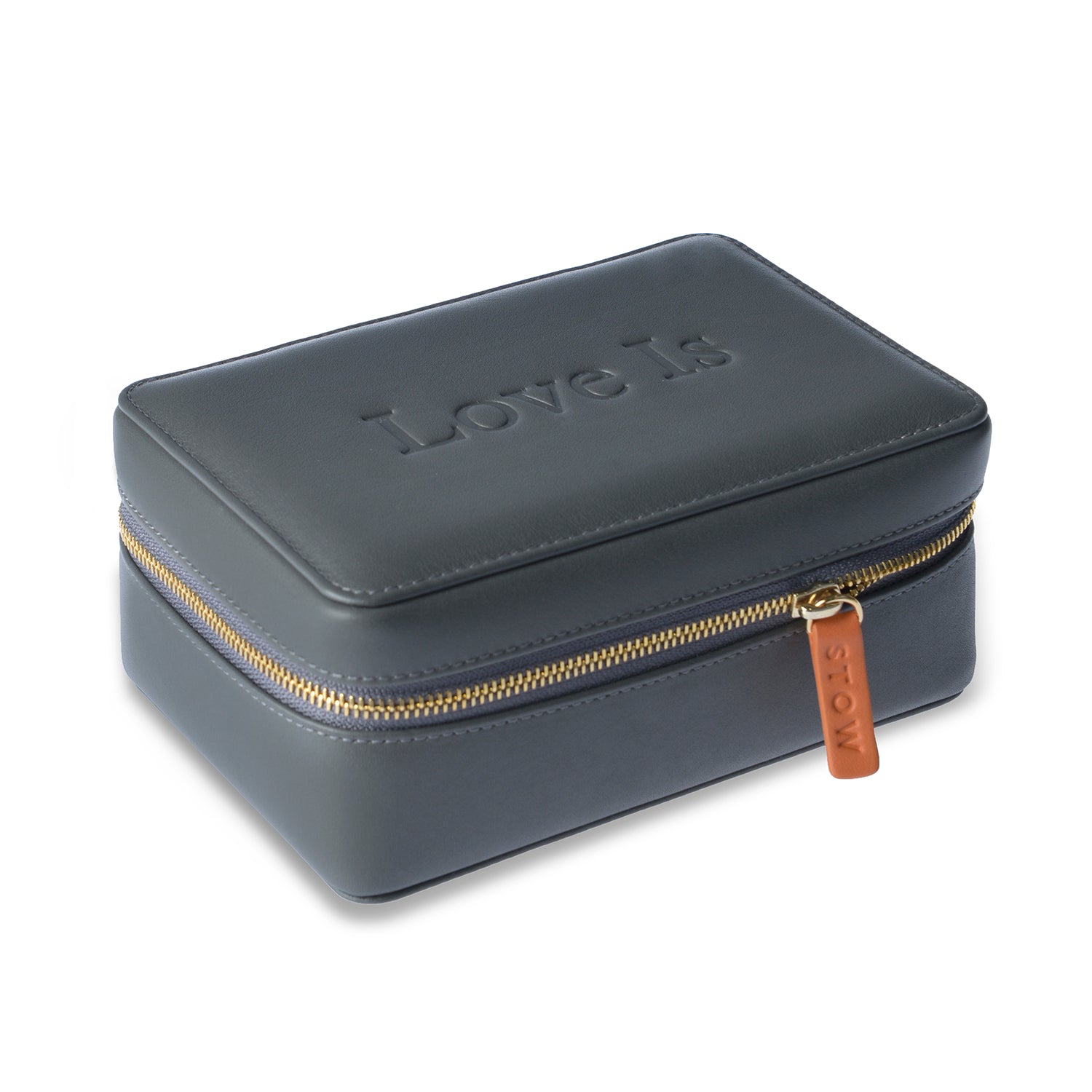 Large Love Is x Stow London Jewellery Case Embossed Closed 
