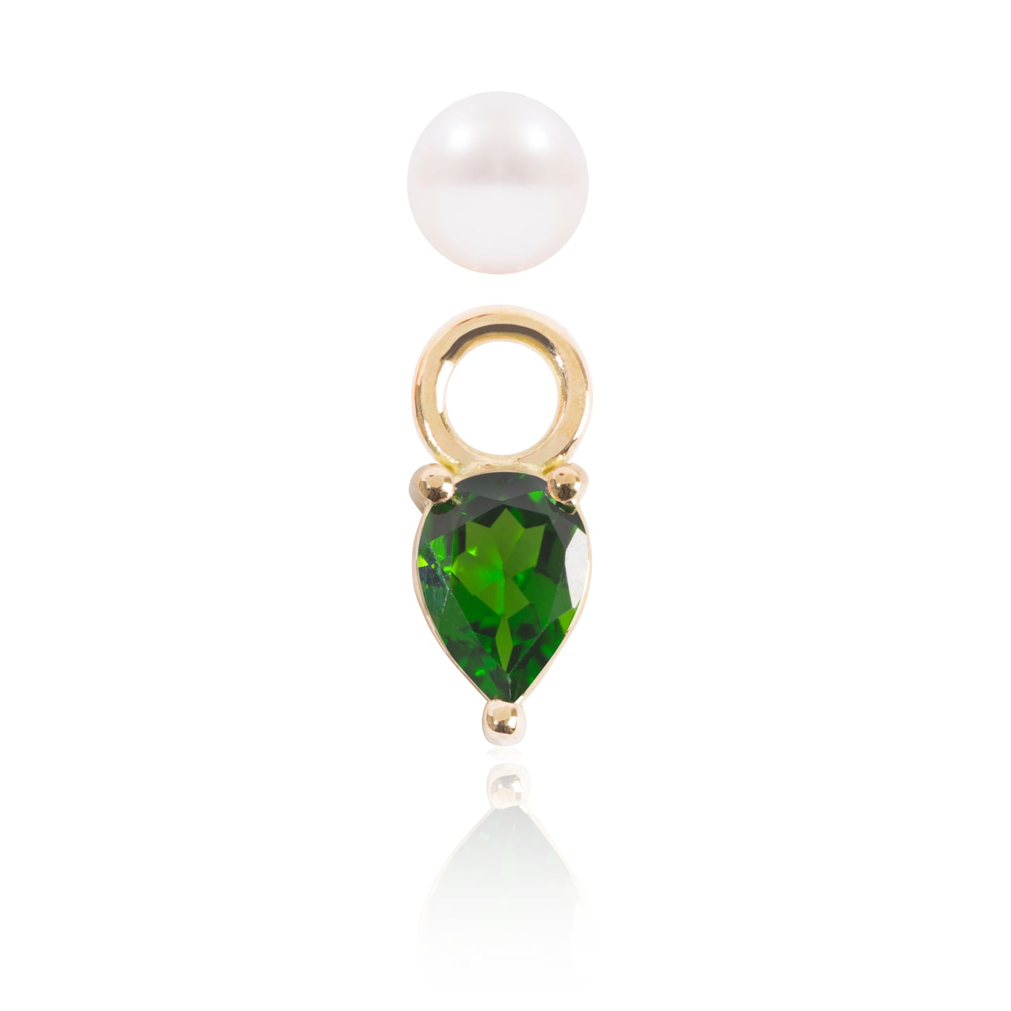 Mini Pearl and Tsavorite Earring Pendant Detached by McFarlane Fine Jewellery 