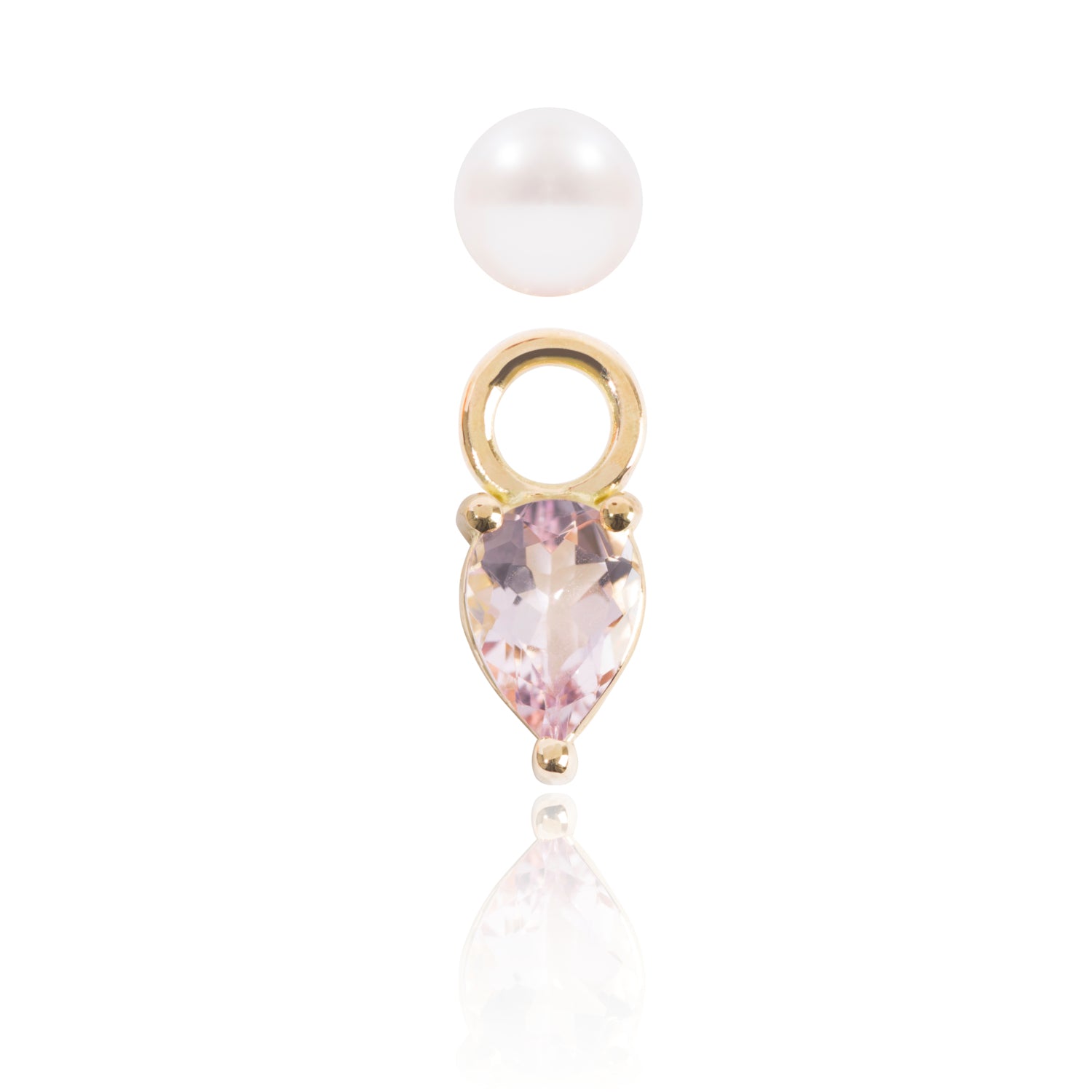 Mini Pearl & Light Pink Morganite Earring Pendant Detached by McFarlane Fine Jewellery