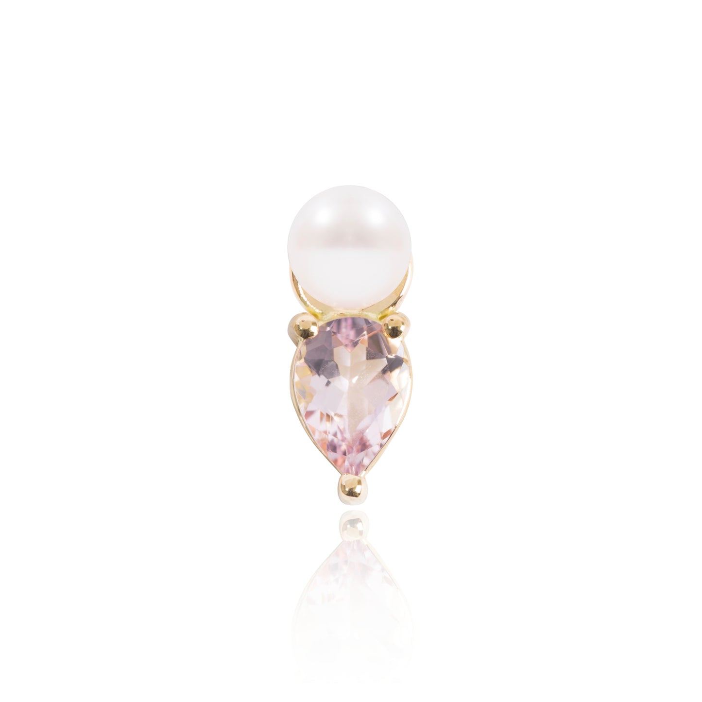 Mini Pearl & Light Pink Morganite Earring Pendant by McFarlane Fine Jewellery