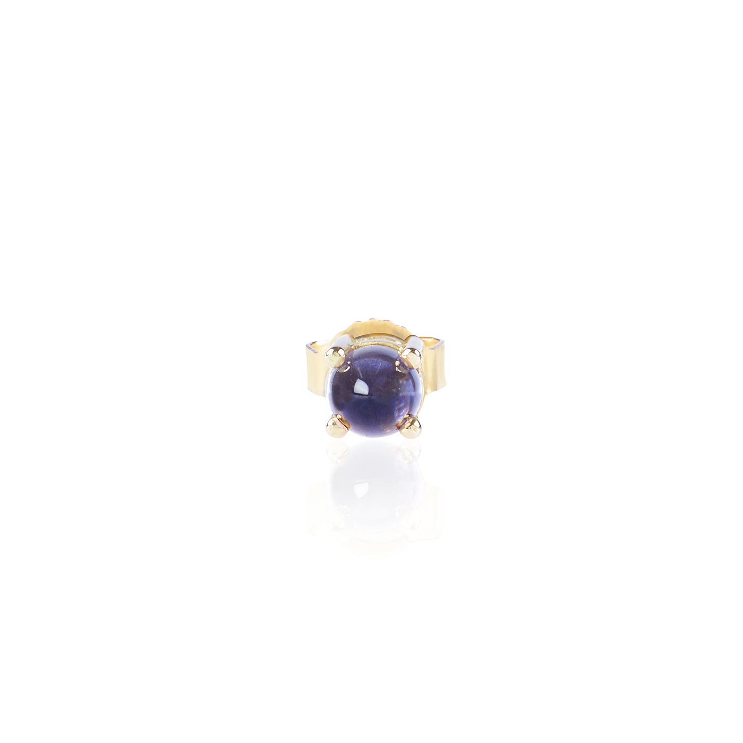 Pointy Blue Iolite Stud in 18ct yellow gold by McFarlane Fine Jewellery
