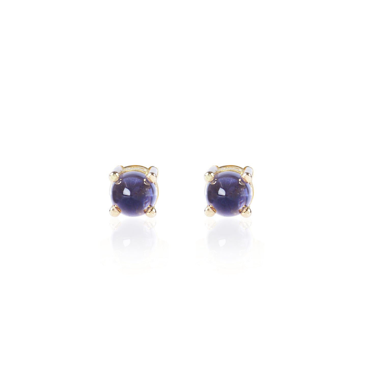 Pointy Blue Iolite Studs in 18ct yellow gold by McFarlane Fine Jewellery