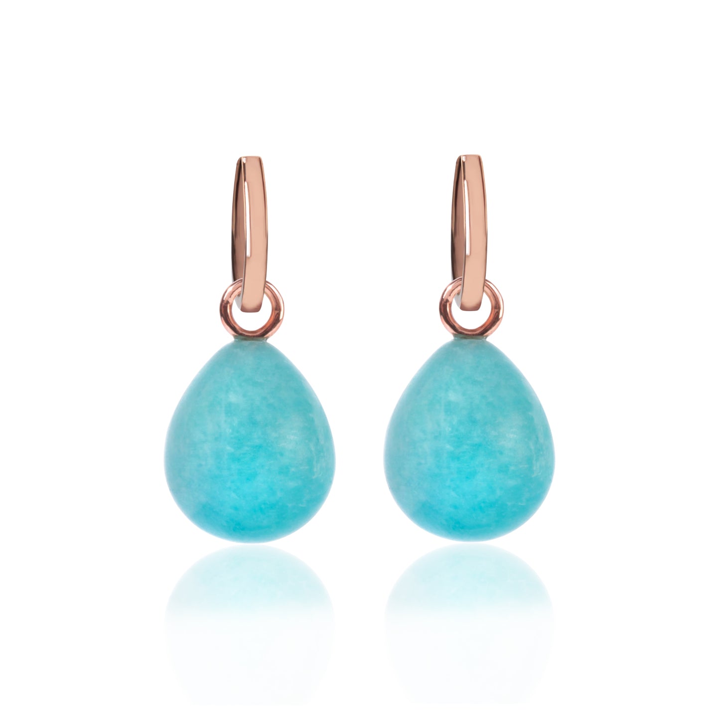 Rose Gold and Amazonite Pendant Earrings by McFarlane Fine Jewellery 