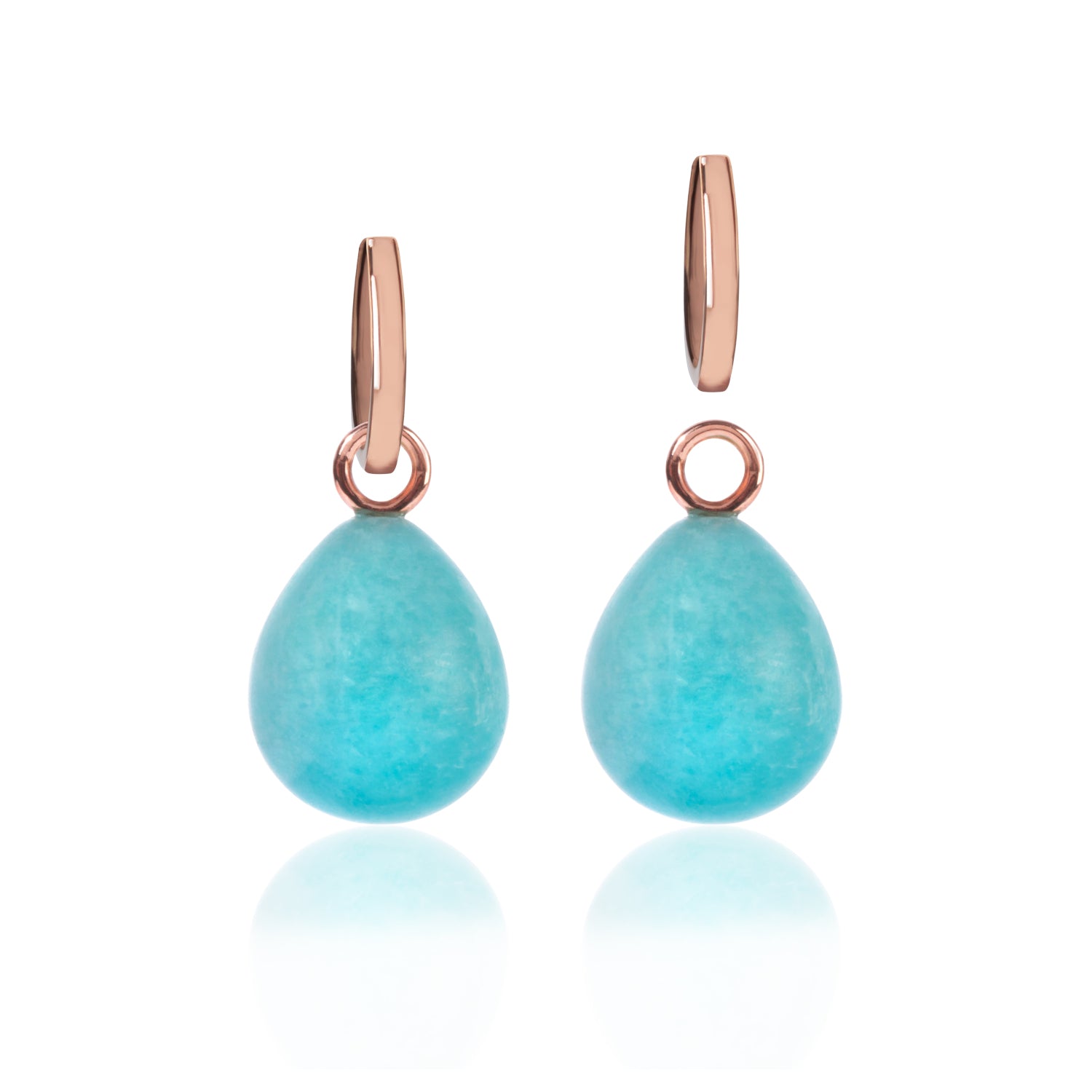 Rose Gold and Amazonite Pendant Earrings with detached pendant by McFarlane Fine Jewellery 